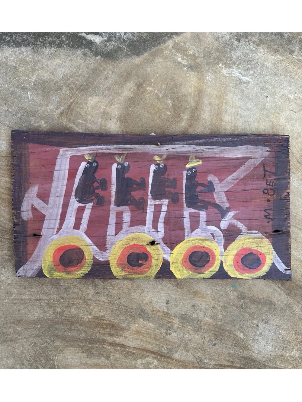 Mose Tolliver, Signed MoseT Original Painting, Alabama Folk Outsider Art, Bus